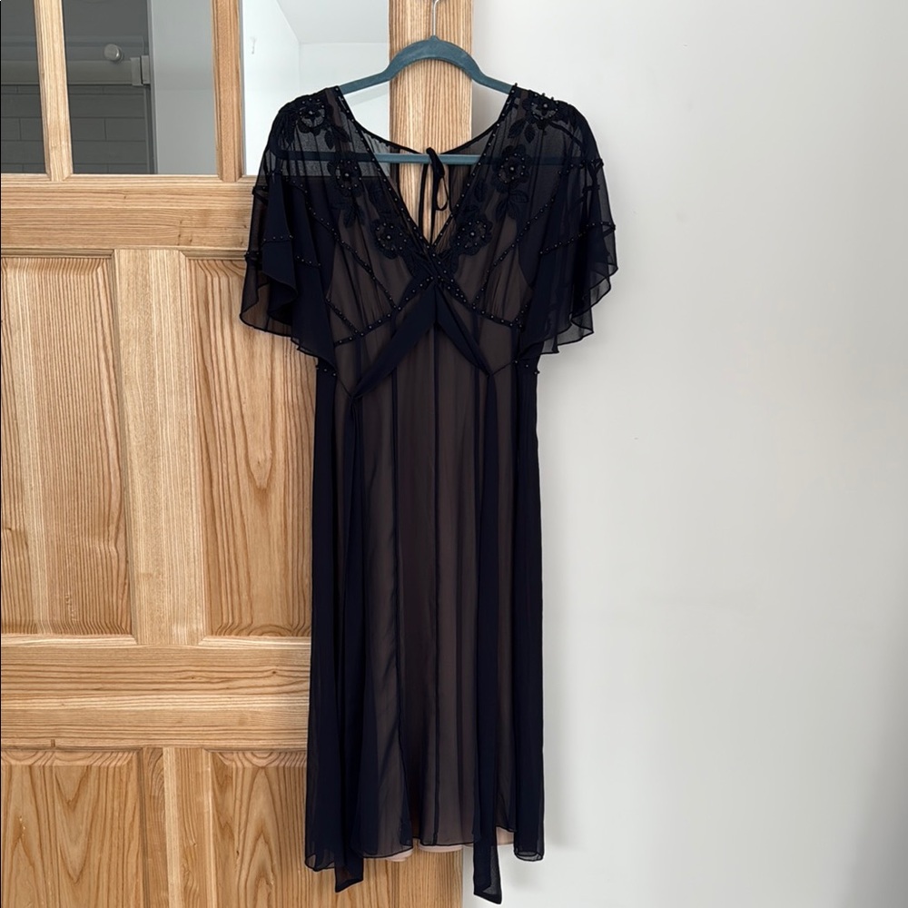 Elegant purple Sheer Dress